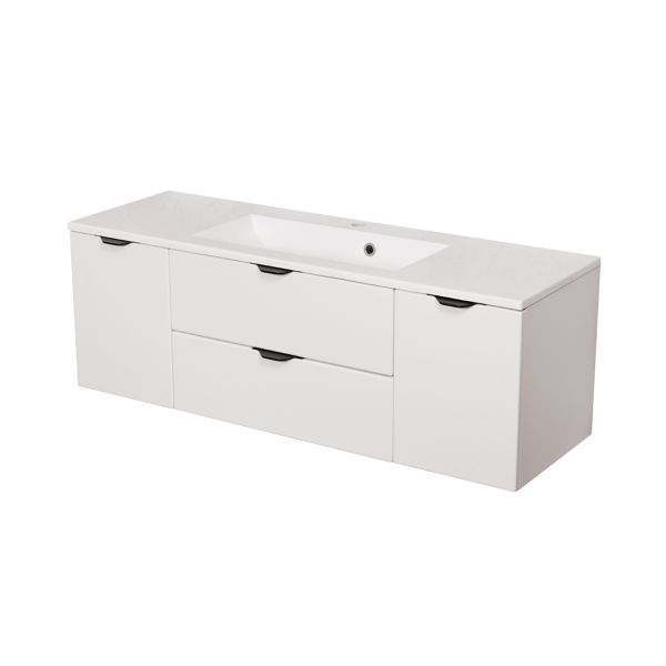 Quentis Badmöbel-Set VICTOR 120, weiß matt (VIC12047)
