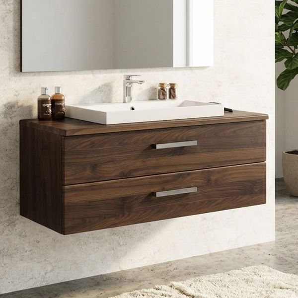 Badmöbel Susan Breite 100 cm, Holzdekor Nussbaum
