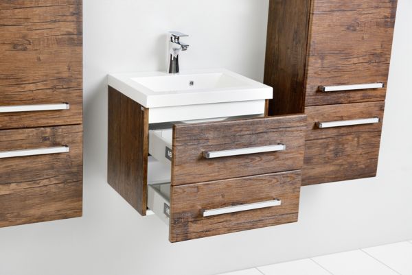 Quentis Badmöbel Genua, Breite 50 cm, Holzdekor antik, GE5250