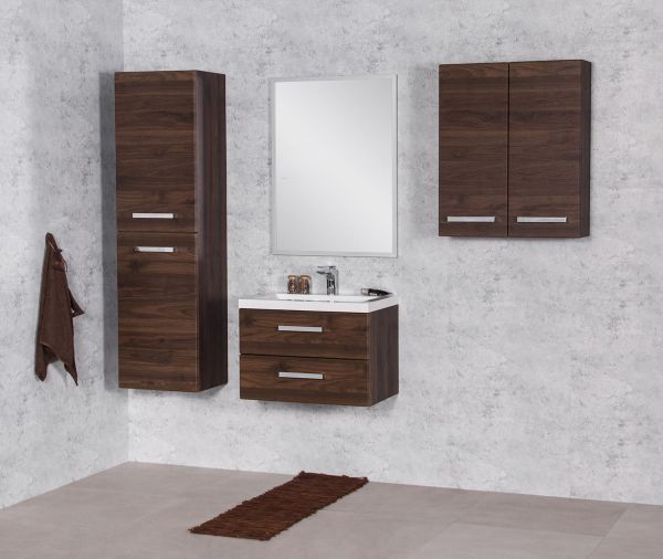 Badschrank Breite 60 cm, nuss, Hängeschrank, GENUA, SUSAN, ZENO, montiert