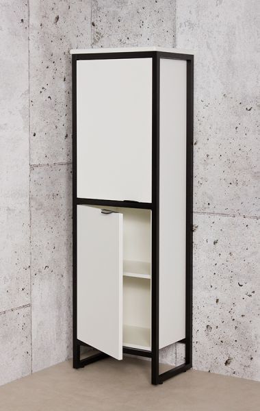 Badschrank COSMO, weiß-schwarz, CS4047