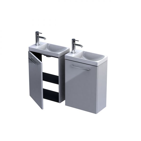 Gäste-WC Möbel GEOS, Innenfarbe anthrazit