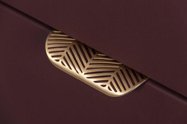 Badmöbel MAGNOLIA 120 cm, burgunderrot satiniert, Waschtischunterbau montiert inkl. Waschbecken