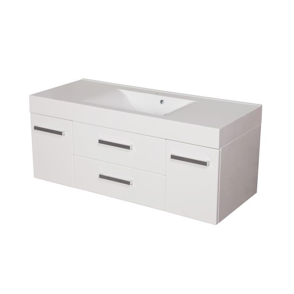 Badmöbel ARUVA, Breite 120 cm, weiß glänzend (AR1200-E-2S)