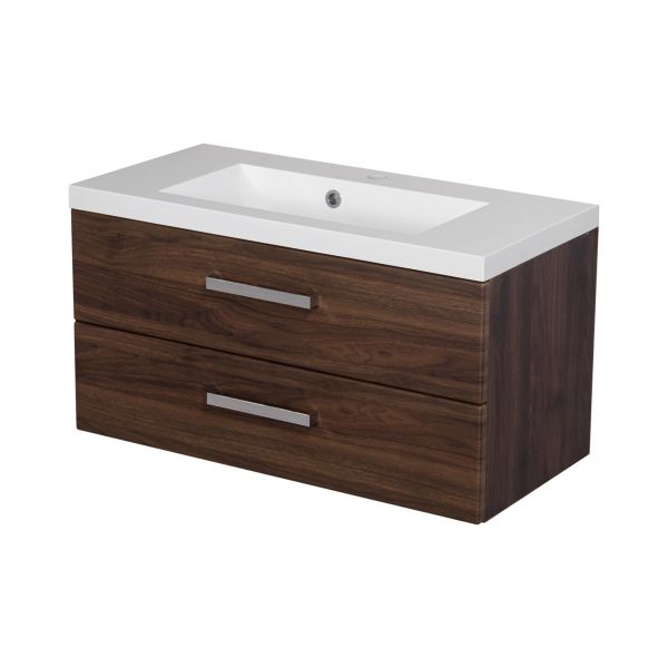 Badmöbel GENUA 80, Holzdekor Nussbaum (GE802OR)