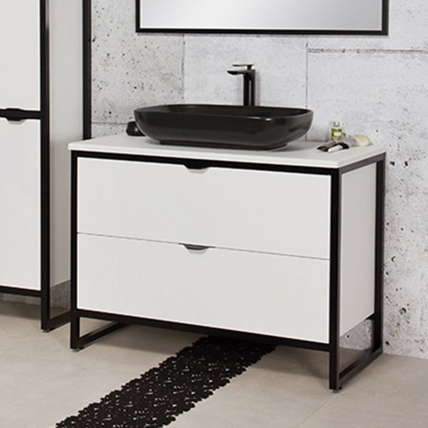 Badmöbel Cosmo, Breite 100 cm, Aufsatzbecken schwarz