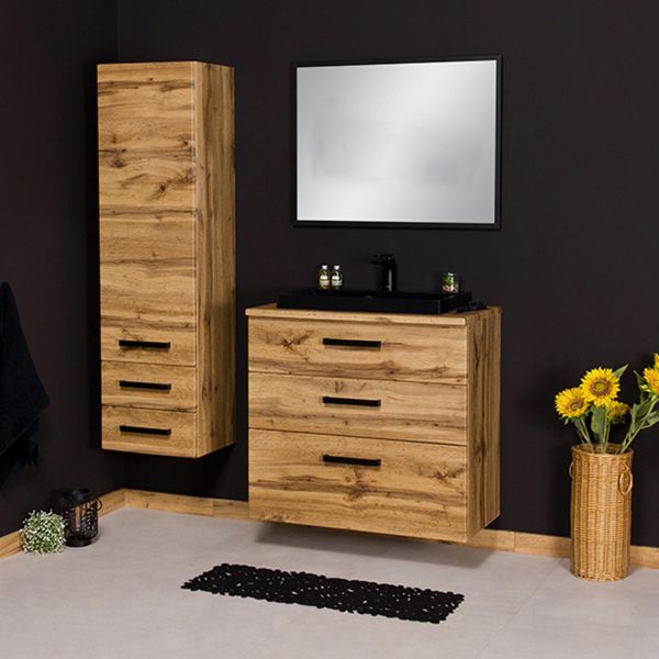 Badmöbel FOKUS-LOFT 80-XL kombiniert mit Hochschrank