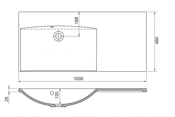 Badmöbel SYDNEY 100 cm, Taupe matt, Waschtisch und Unterschrank (montiert)