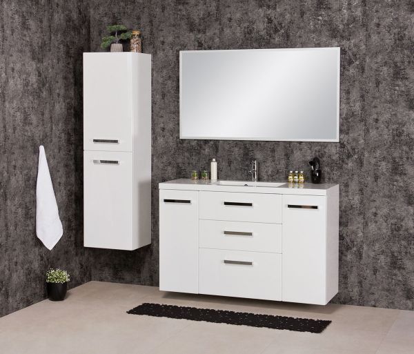 Quentis Badmöbel Genua 120 - XL, weiß, 3 Schubladen, montiert, GE12347