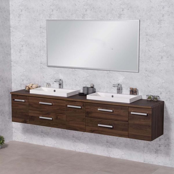 Badmöbel SUSAN Breite 210 cm, Nussbaum