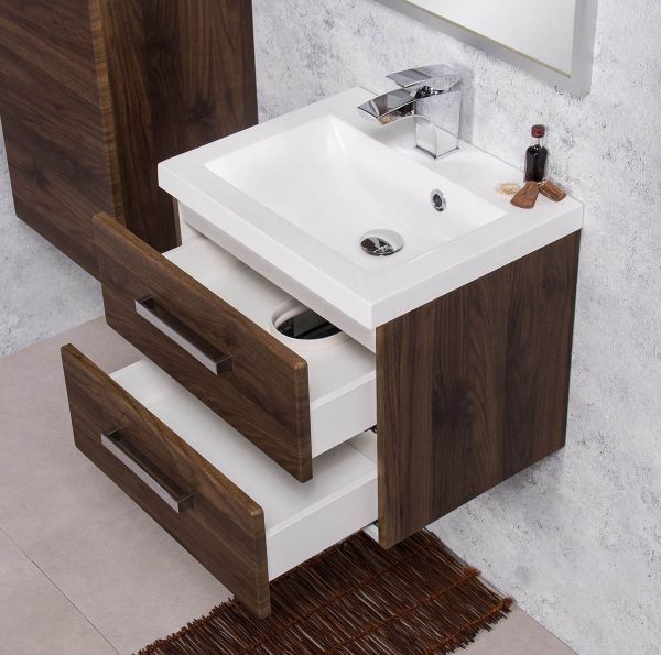 Badmöbel GENUA 50, Holzdekor Nussbaum (GE502OR)