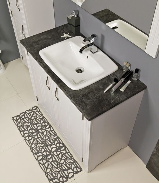 Badmöbelset ANTIC 80 cm inkl. Hochschrank, weiß