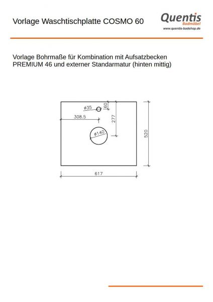 Badmöbel COSMO 60 cm, bodenstehend, Eiche/ Schwarz, Aufsatzbecken schwarz