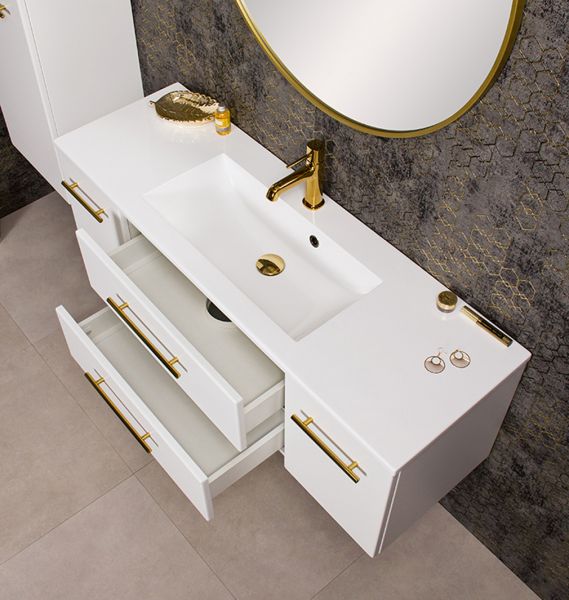 Waschtischarmatur POLA, gold glänzend, inkl. Pop up Ablaufventil