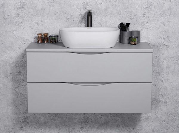 Badmöbel ONDA 100 cm, lichtgrau matt