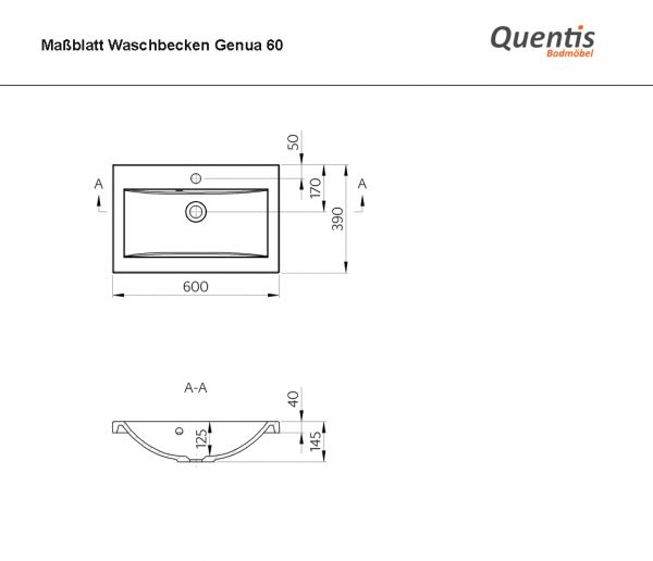Badmöbel GENUA, Breite 60 cm, 3 Schubladen, Eiche Natur