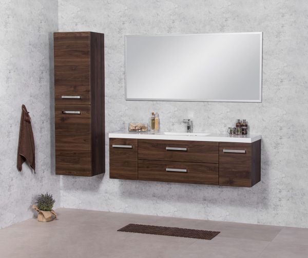 Quentis Badmöbel Genua 140, Nussbaum (GE42OR)