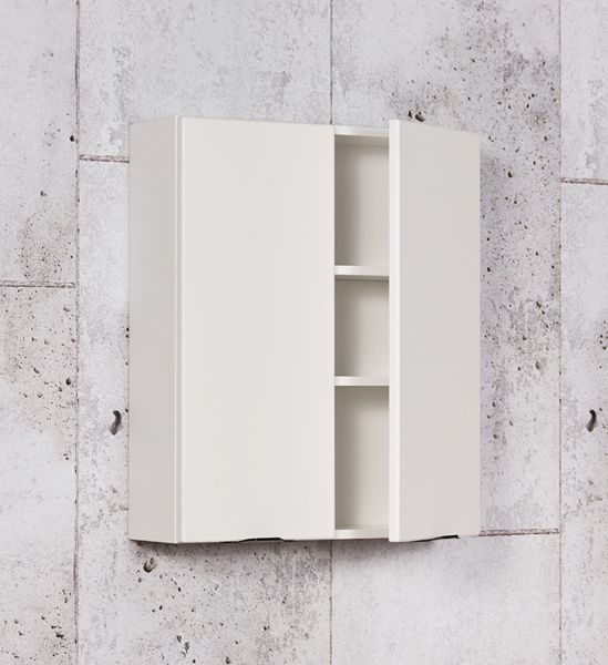 Quentis Badezimmer Hängeschrank Breite 60 cm, 2 Türen, weiß matt