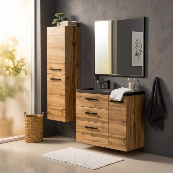 Badmoebel Fokus Loft 90 XL mit passendem Hochschrank