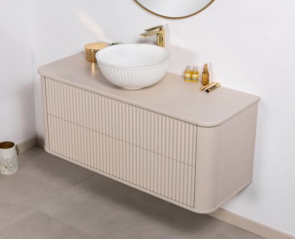 Badmöbelset Lilia 120 cm Sand mattiert | Quentis Badshop