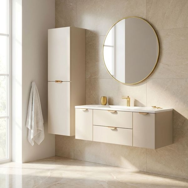Badmöbel MAGNOLIA 120 cm, sand satiniert (MAG120-SN)