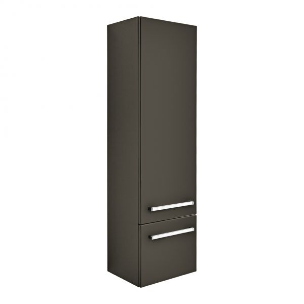 Badschrank, Hochschrank, 1 Türe, 1 Schublade, grafitgrau