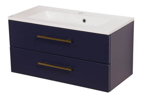 Badmöbelset Belli, Breite 80 cm, Marineblau matt (BL8049)