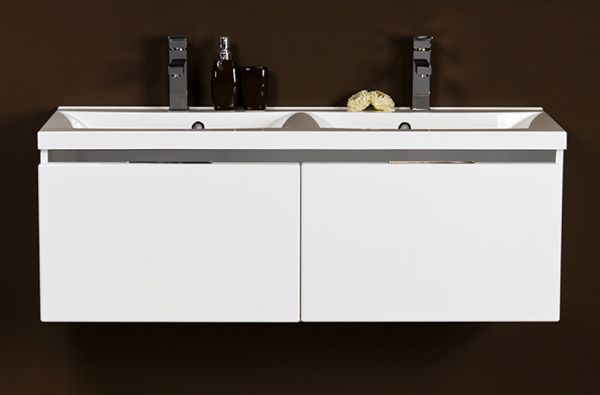 Doppelwaschplatz Vado, Breite 120 cm, weiß glänzend, VA1247-D