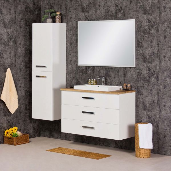 Badmöbel Susan 100 XL, Breite 100 cm, weiß-eiche