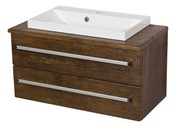 Badmöbel Susan 80 cm, Holzdekor antik, SN8050-2S