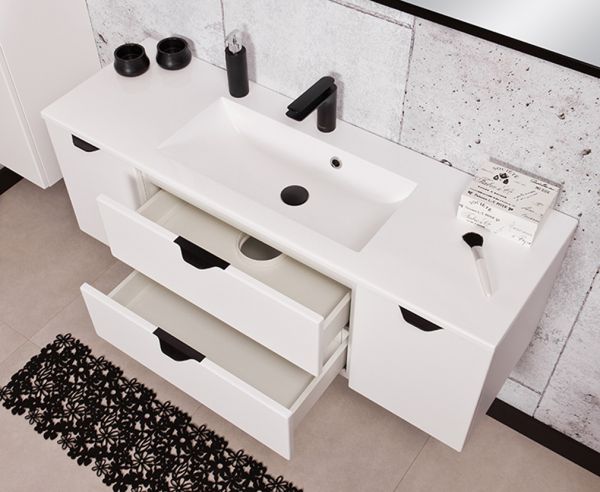 Quentis Badmöbel-Set VICTOR 120, weiß matt (VIC12047)