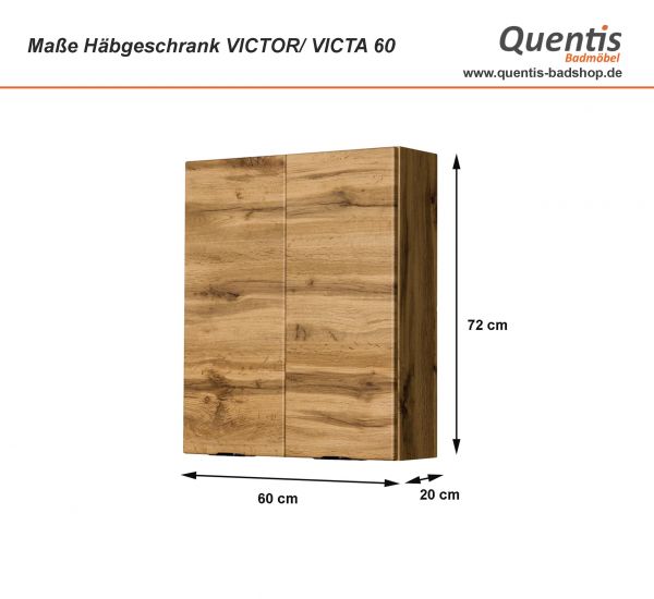 Hängeschrank COSMO 60 cm, 2 Türen, Eiche Natur (CSW60)