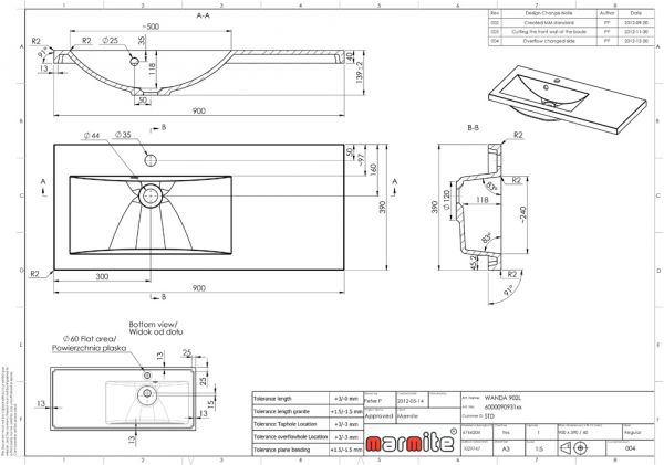 Badmöbel GENUA 90 cm, grafitgrau, Unterschrank aufgebaut