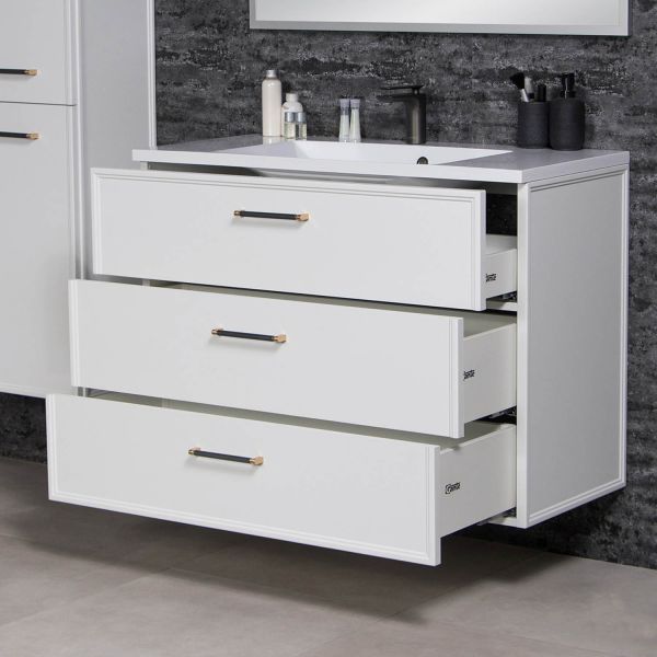 Badmöbelset ANTE 100 cm weiß seidenmatt