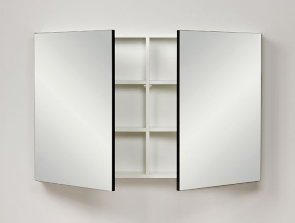 Spiegelschrank Breite 100 cm, schwarz glänzend, montiert