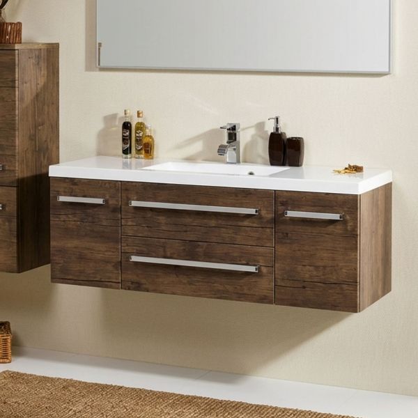 Badmöbel GENUA Breite 120 cm, Holzdekor antik