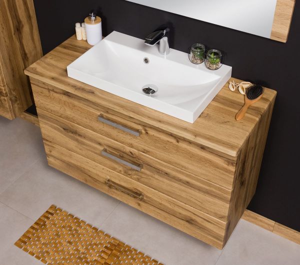 Quentis Badmöbel Susan, Breite 100 cm, Eiche Natur (SN10362)