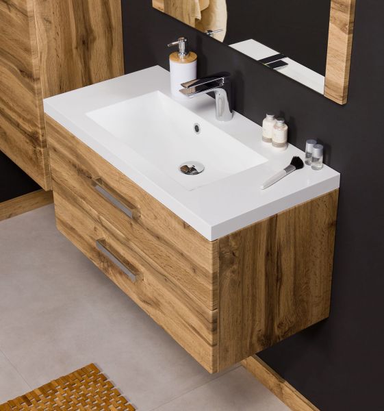 Badmöbel Genua, Breite 80 cm, Eiche Natur (GE8262)