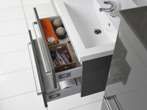 Quentis Waschplatz Genua Breite 60 cm grafitgrau glänzend