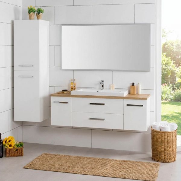 Badmöbel Susan 140 cm kombiniert mit Hochschrank