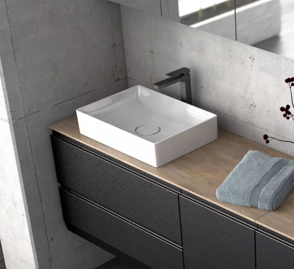 Keramik-Aufsatzwaschtisch FLOPPY B 50 H 11 T 36 cm, weiß