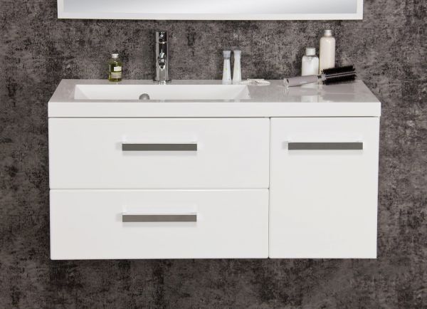 Waschplatz Genua Breite 90 cm, weiß glänzend (GE9247)