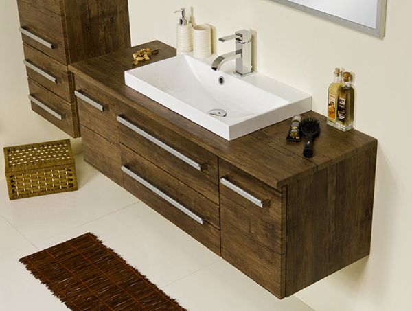 Badmöbel Susan, Breite 120 cm, Holzdekor antik, SN1250-2S