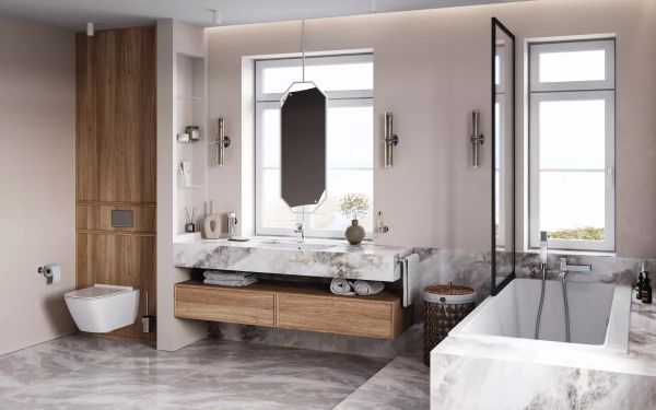 FERRO Waschtischarmatur ZICCO Chrom, Badarmatur Einhebelmischer, inkl. Ablaufgarnitur