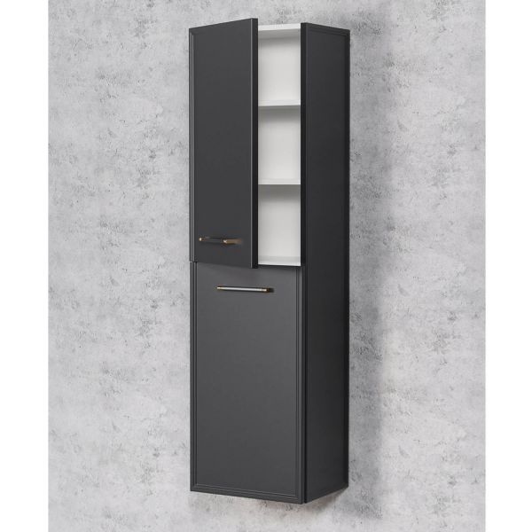 Badschrank ANTE, Anthrazit matt, 2 Türen, vormontiert