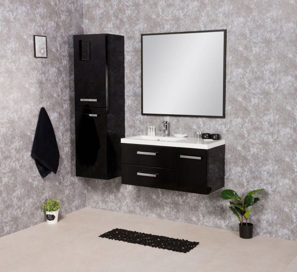 Badmöbel Genua 90 cm, schwarz (GE9248)