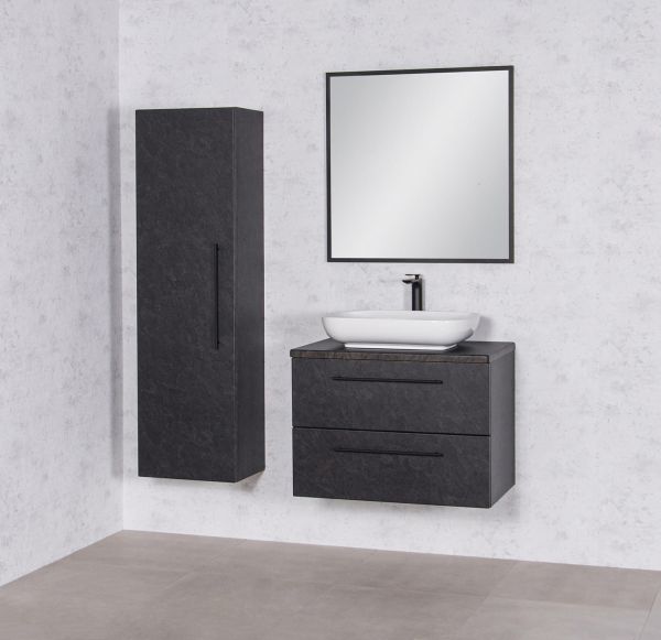 Badmöbel NOVARA 80 cm grafit Marmoroptik