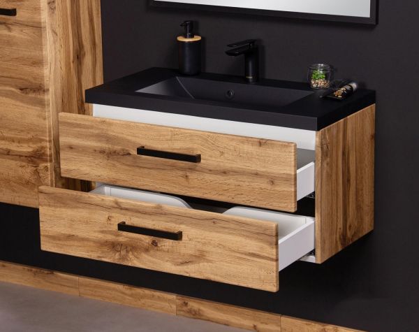 Badmöbel Fokus Loft 80, Eiche Natur, Unterschrank montiert (FKSN80262)