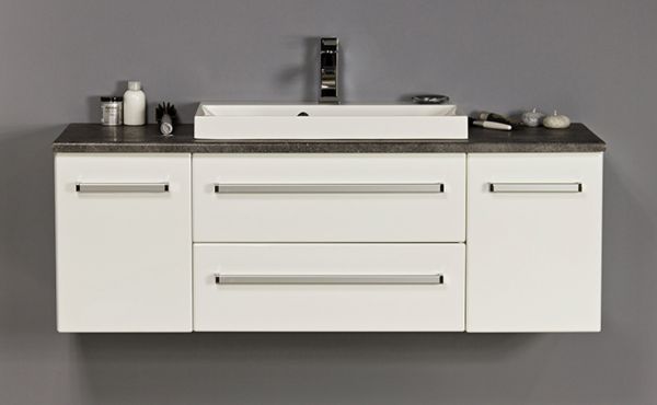 Badmöbel Susan, Breite 120 cm, weiß/ graphit, Waschbeckenunterschrank mit 2 Schubladen, 2 Türen, SN1275     