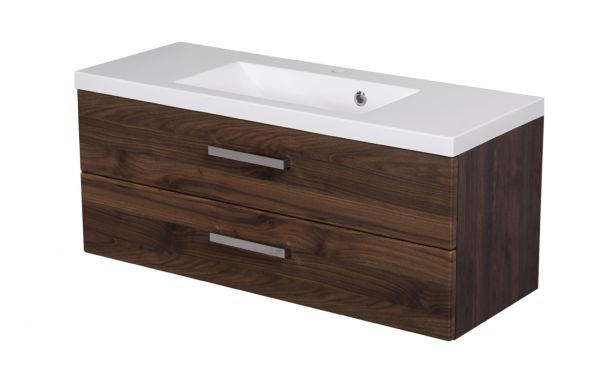 Badmöbel Genua 100 cm, Holzdekor Nussbaum (GE12OR)